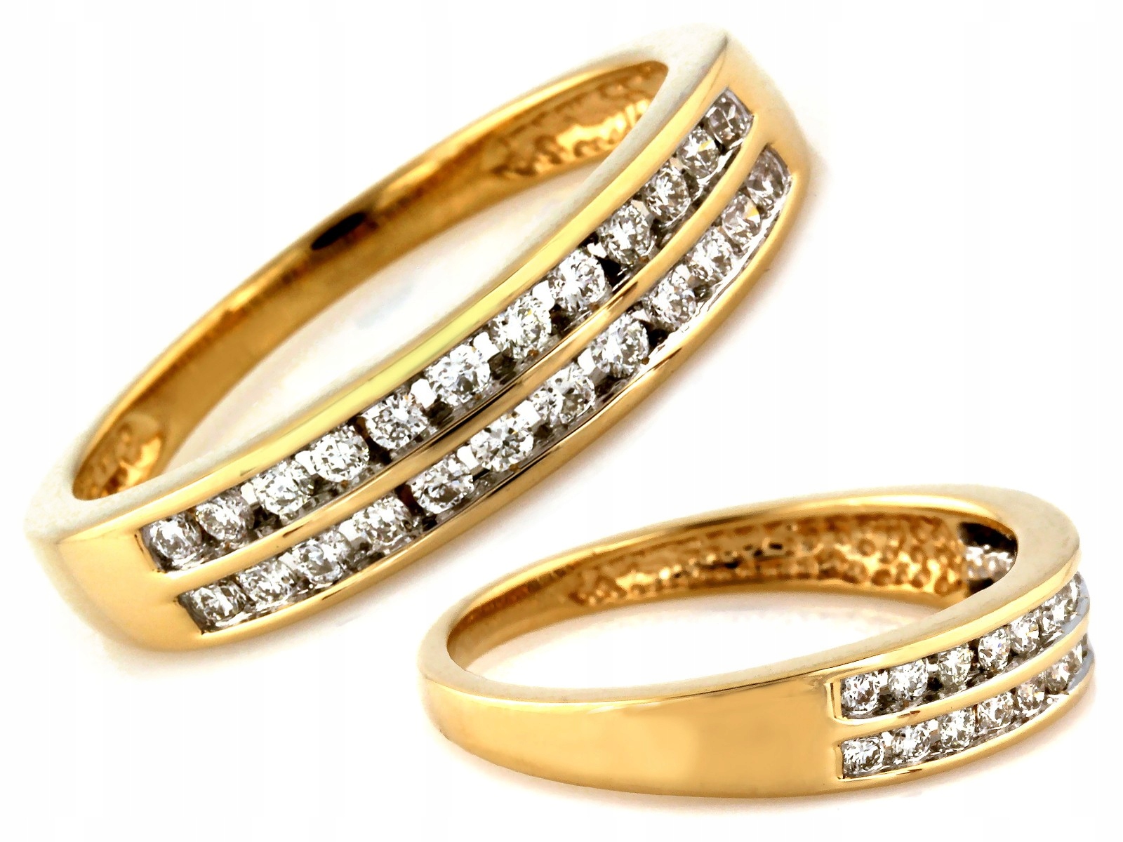 Zlatý módní prstýnek Eternity 585 14k s brilianty 0.27 ct 2.85 g, velikost 15