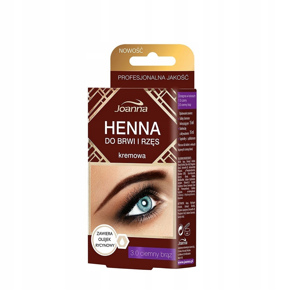 

Joanna Henna Kremowa do Brwi i Rzęs 3.0 Brąz