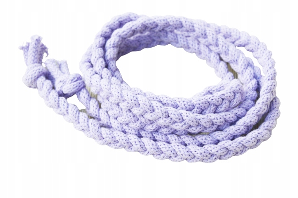 

Pasek ze sznurka pleciony cienki liliowy 150 cm