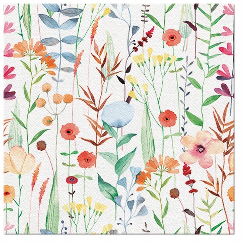 

Serwetki flizelinowe Watercolor Kwiaty 50SZT