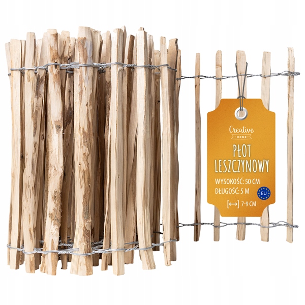 Lískový plot zahradní trávníkový lem 5 m x 50 cm 7-9 Cm