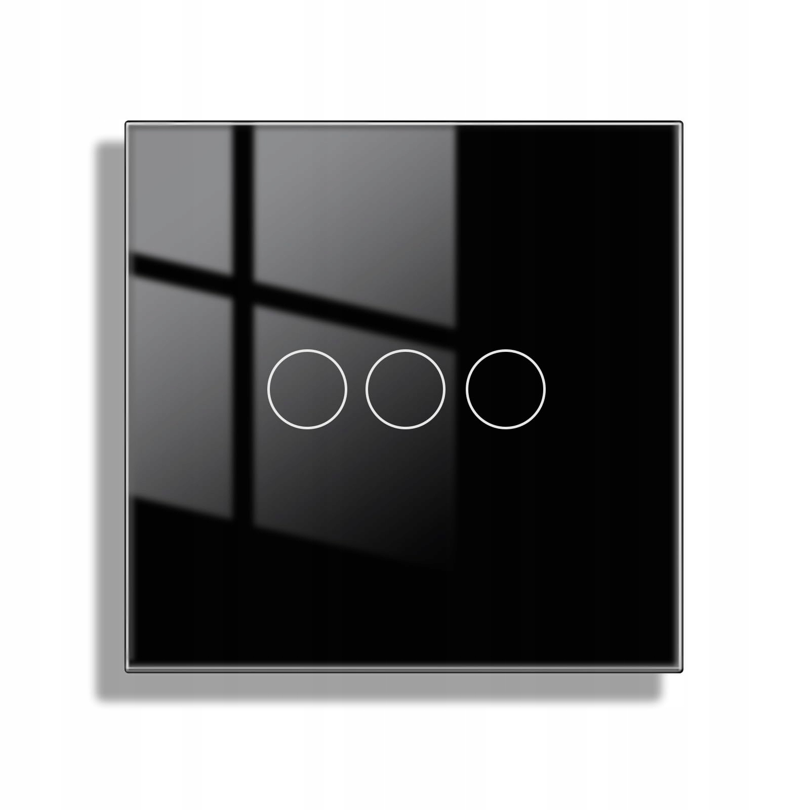 JIMEIDA Włącznik Dotykowy 3-Kanałowy Czarny Panel Szklany LED 240V 500W — miniatura 2