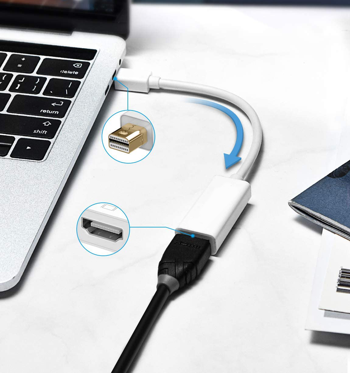 PRZEJŚCIÓWKA ADAPTER MINI DP DO HDMI 1080p Zastosowanie Video