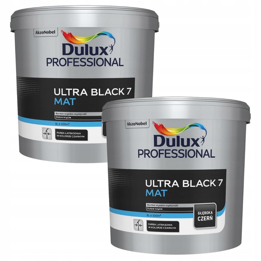 Set Dulux Professional 2x5L Barva Ultra Black 7 Černá 10L Matná