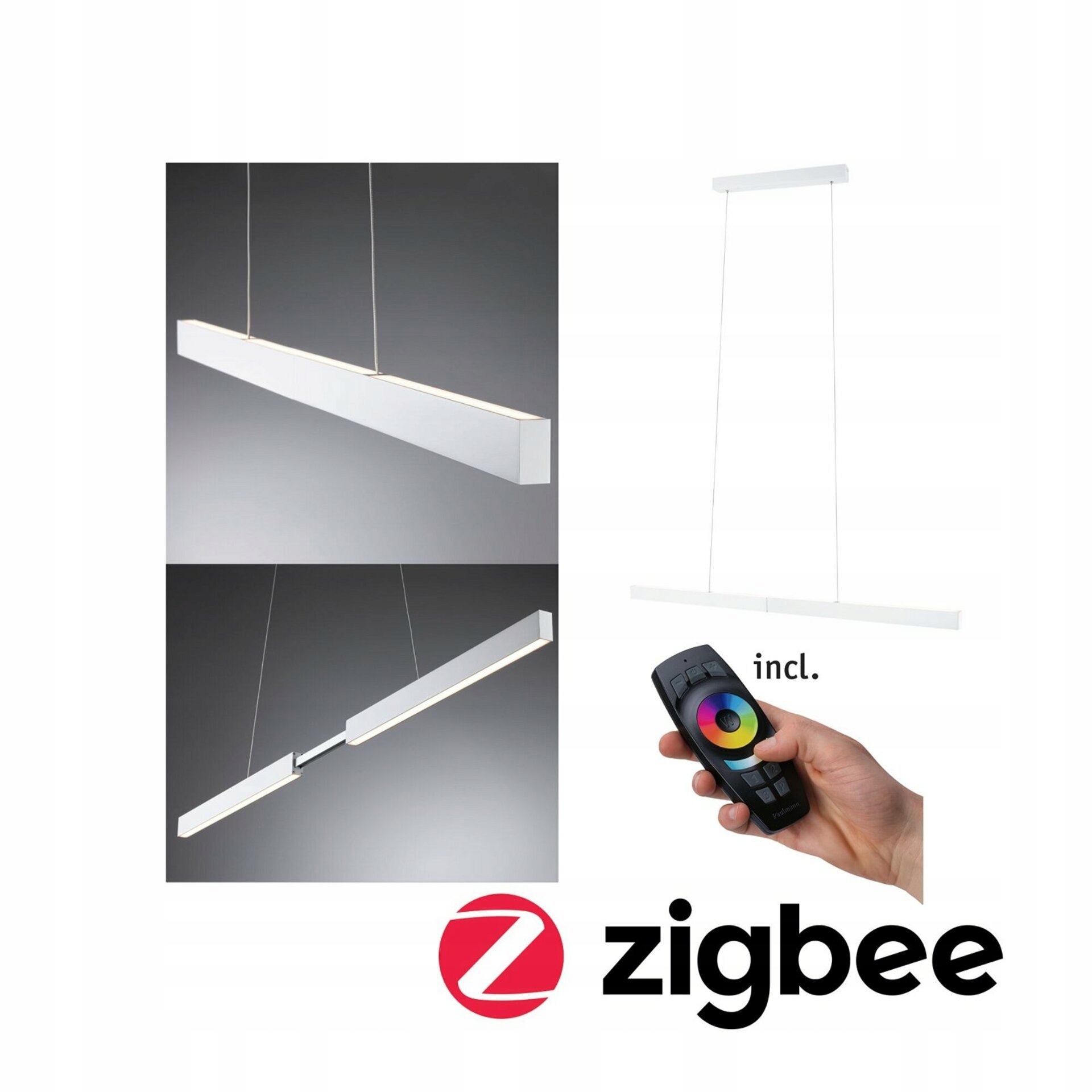 Paulmann Led závesné vítidlo Aptare Zigbee 2700K 2x18/1x18W matná biela zn.