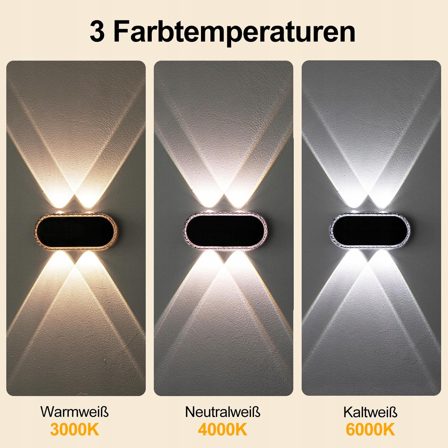 Lampy Solarne Zewnętrzne Podwójne Up Down 3 Tryby Do Ogrodu 4 Szt HIROMECO — miniatura 5