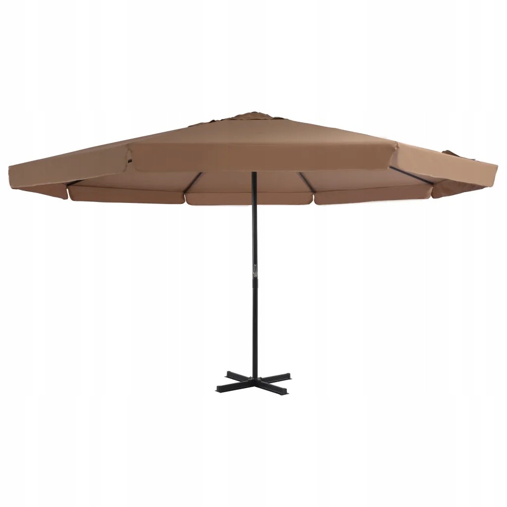 Elegantní závěsný deštník 500 x 300 cm šedohnědý s hliníkovými sloupky