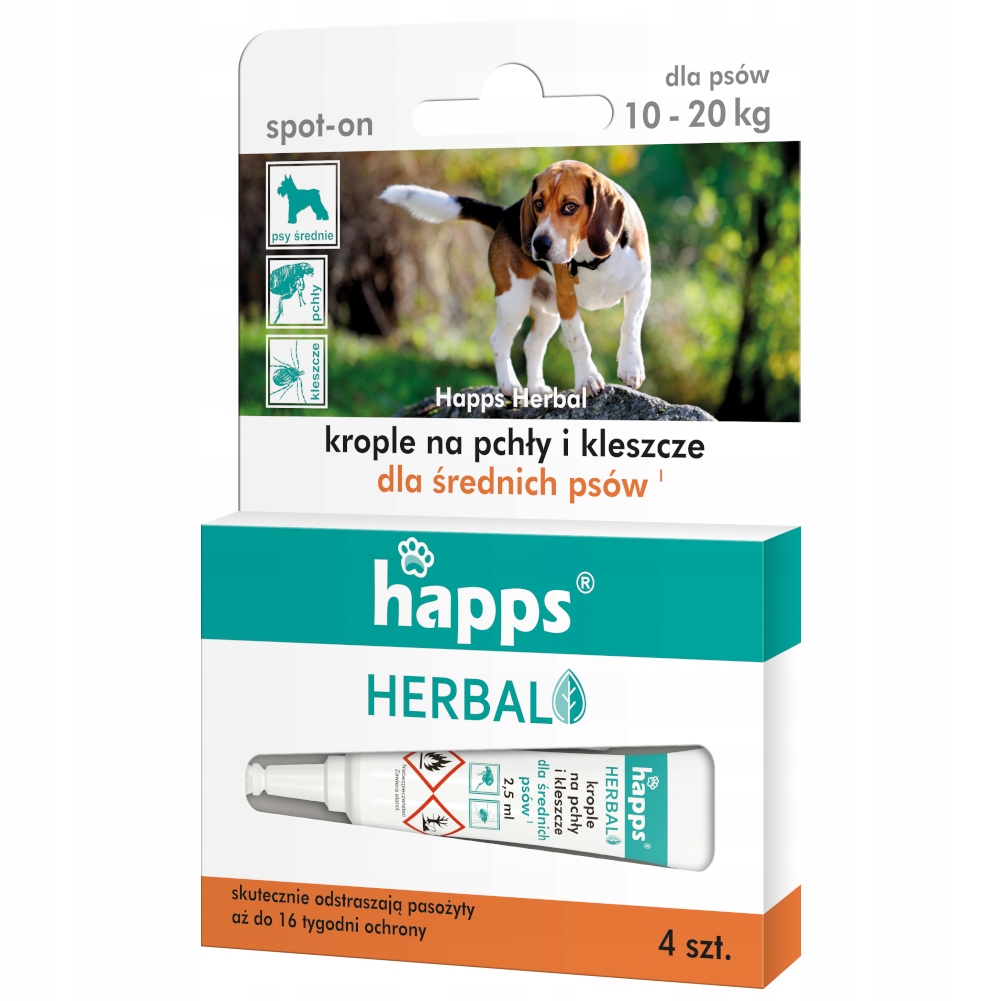 

Krople Happs na pchły i kleszcze pies 10-20 kg