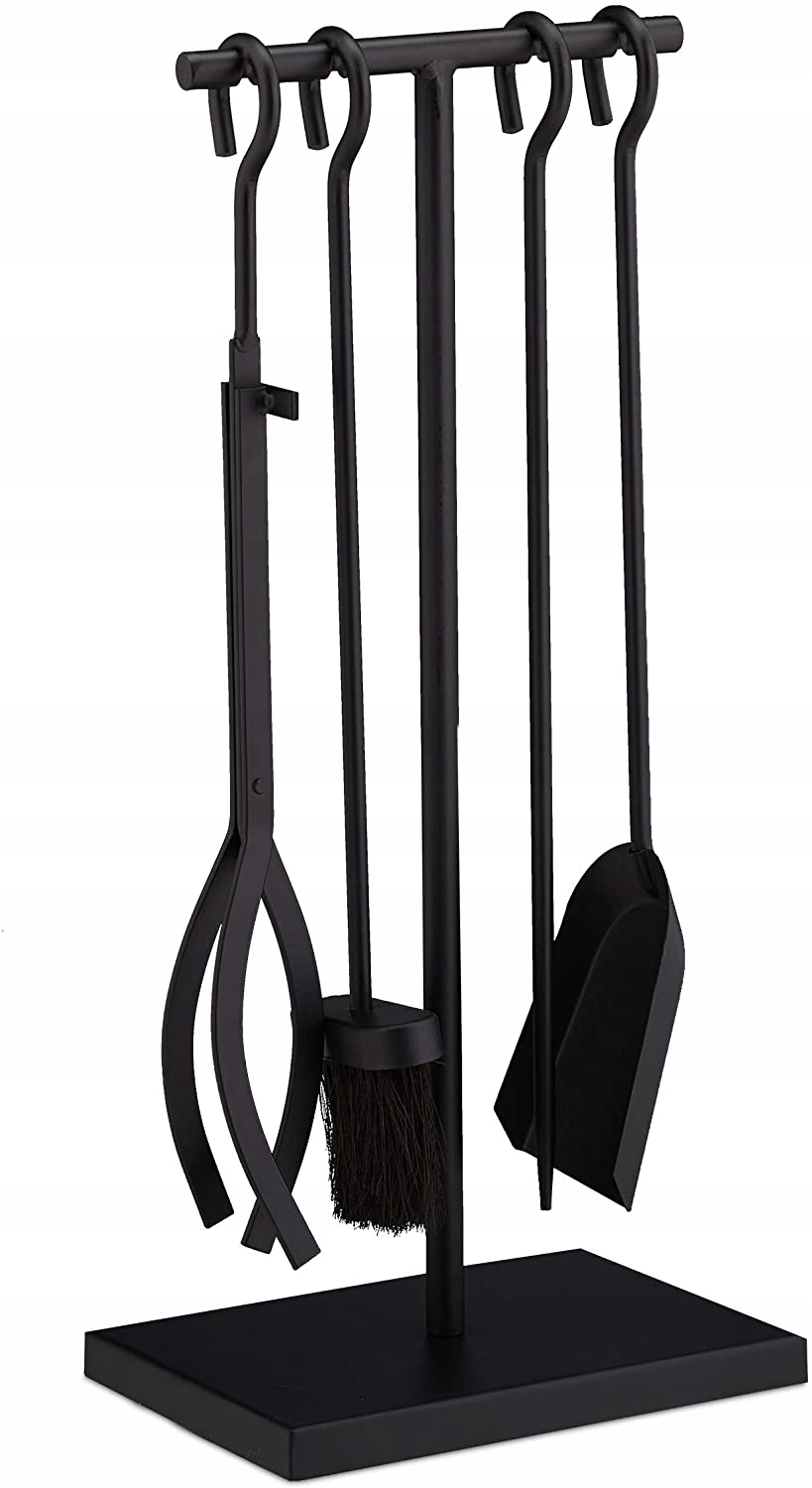 Zestaw przyborów kominkowych RELAXDAYS czarny mat