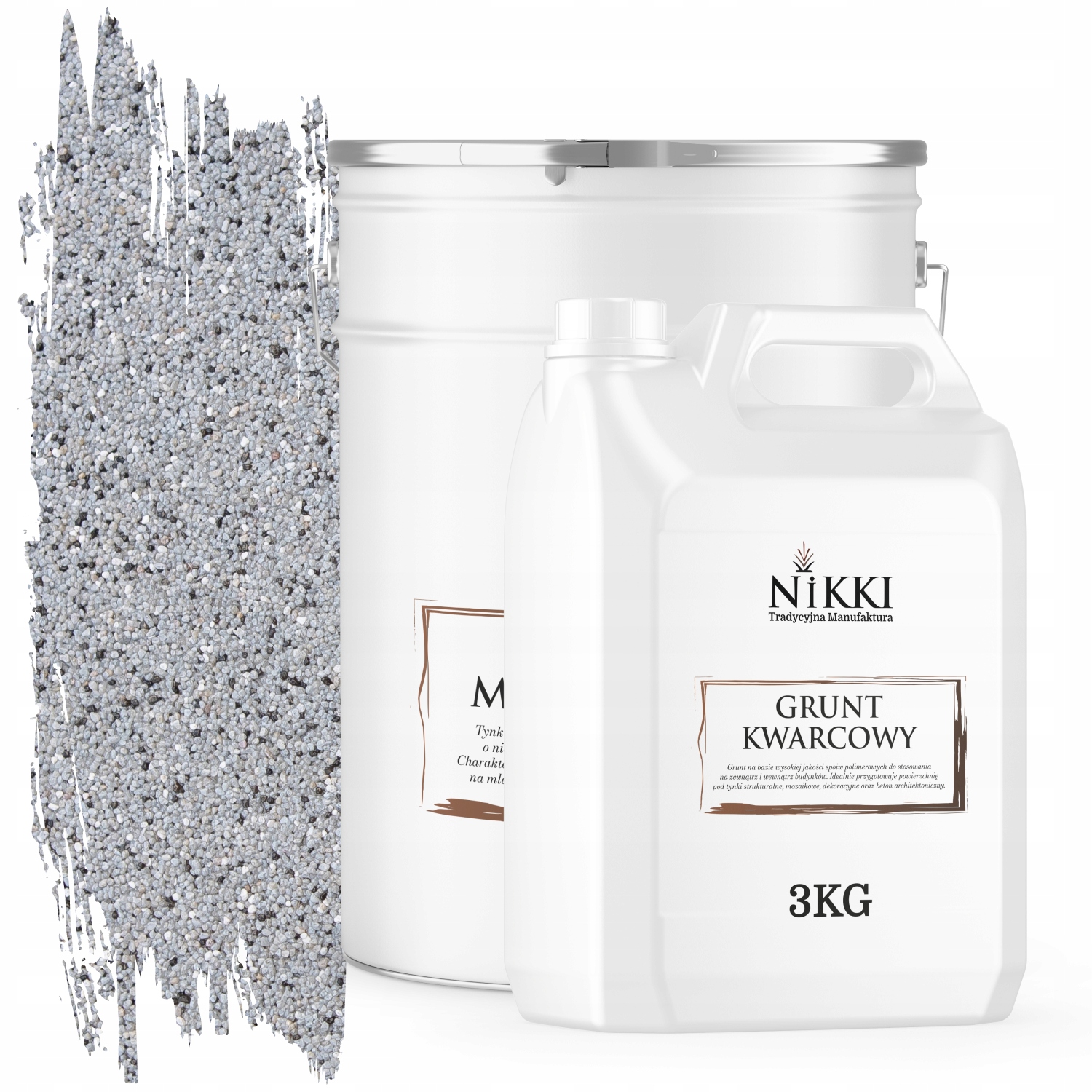 Mozaiková Omietka Živicová Farba Sivá M32 Ozdobná Sada 25KG Základný Náter 3KG