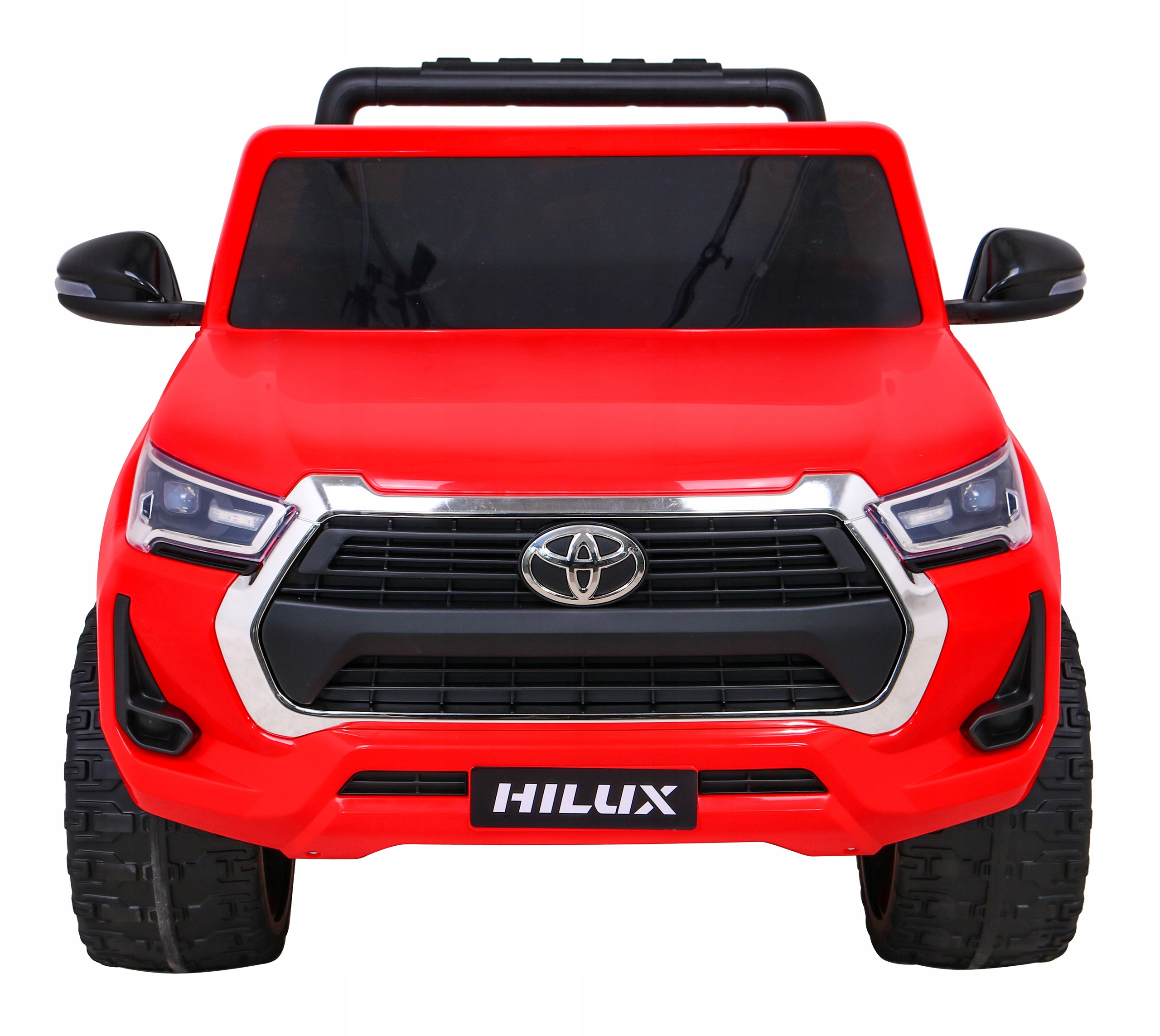 Toyota Hilux na akumulator dla dzieci Czerwony Napęd 4x4 Pilot 2 baga