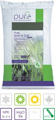 Trávnikové hnojivo Pure Sport & Golf, 12-5-5+3MgO, dĺžka 6-8 týždňov, 25