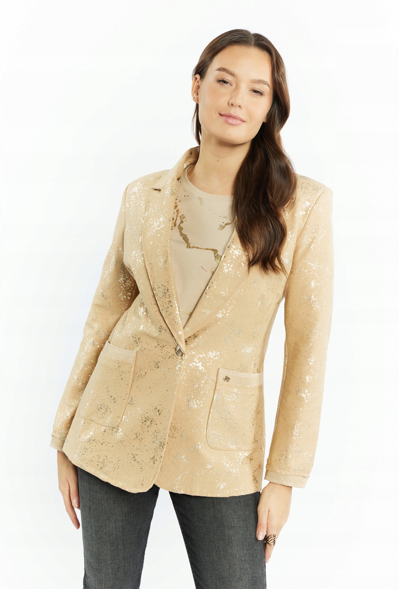 Monnari Marynarka damska z dresowej dzianiny 40