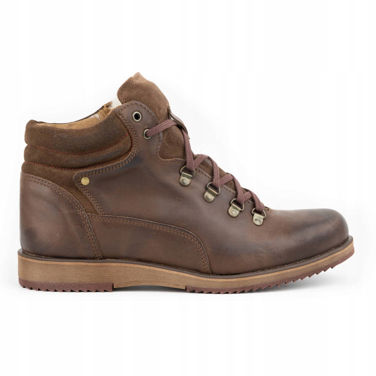 

Buty Męskie Zimowe Trzewiki Skórzane 811 Brąz 42