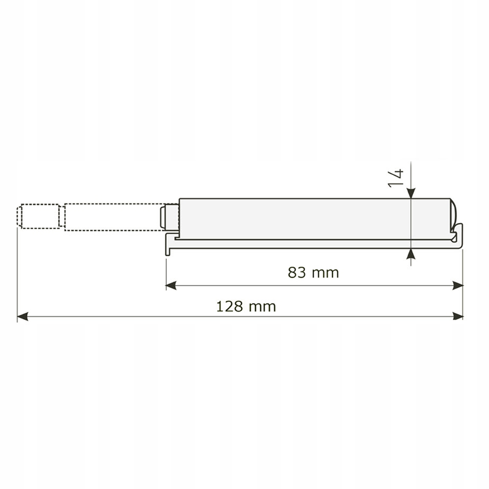 10x ODBOJNIK DO DRZWI AMORTYZATOR DO MEBLI PUSH TO OPEN MAGNES BIAŁY REGUL. Długość 8.5 cm