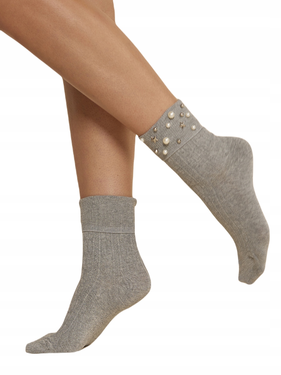 

Skarpetki damskie z perełkami 35-38 Grey