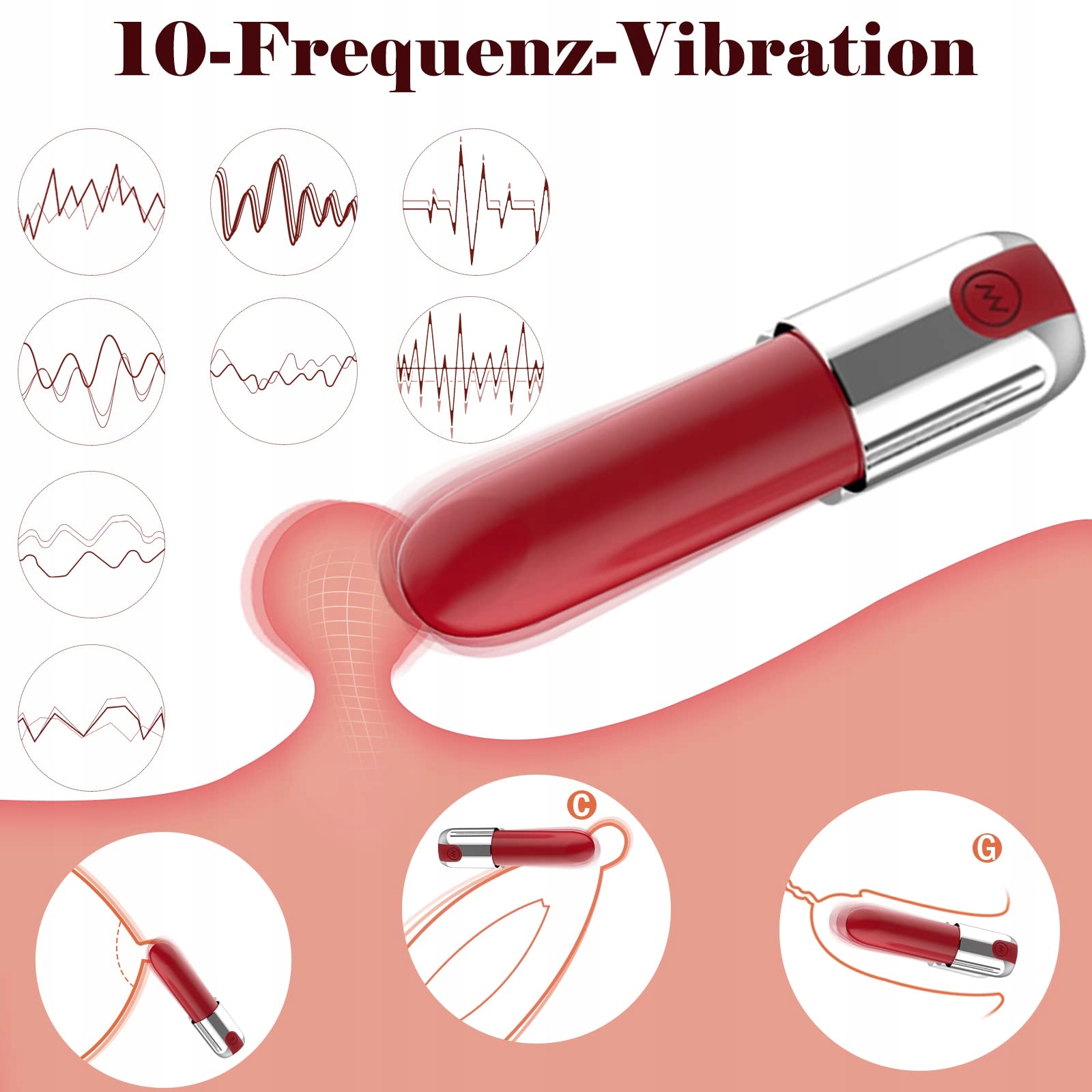 BDSMYEE Mini Wibrator G-Punkt Klitoris Stymulator Dla Kobiet i Par — miniatura 2