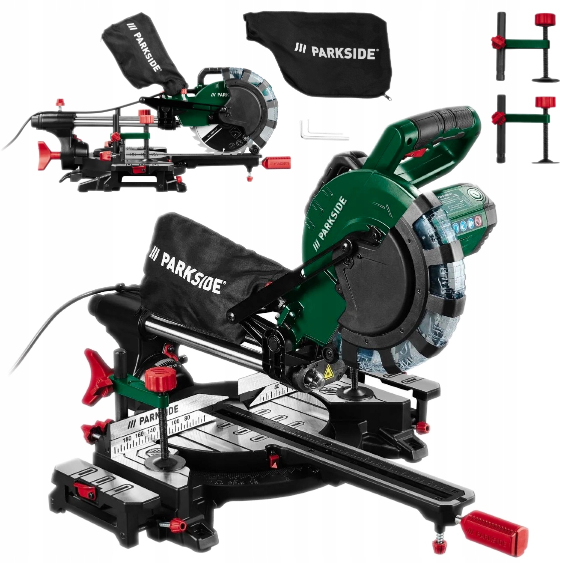 Parkside Pzks 2000 C3 piła ukosowa ukośnica z przesuwem posuwem 2000W 210mm