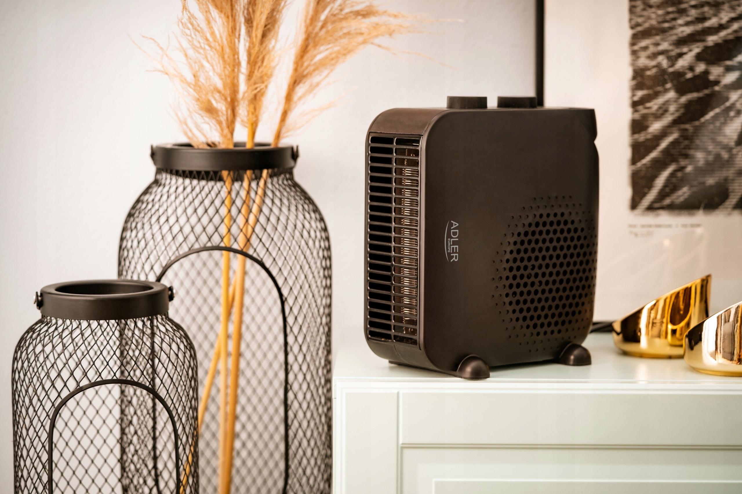 Termowentylator AD 7725 Black 2000W 2 Poziomy Mocy + Termostat