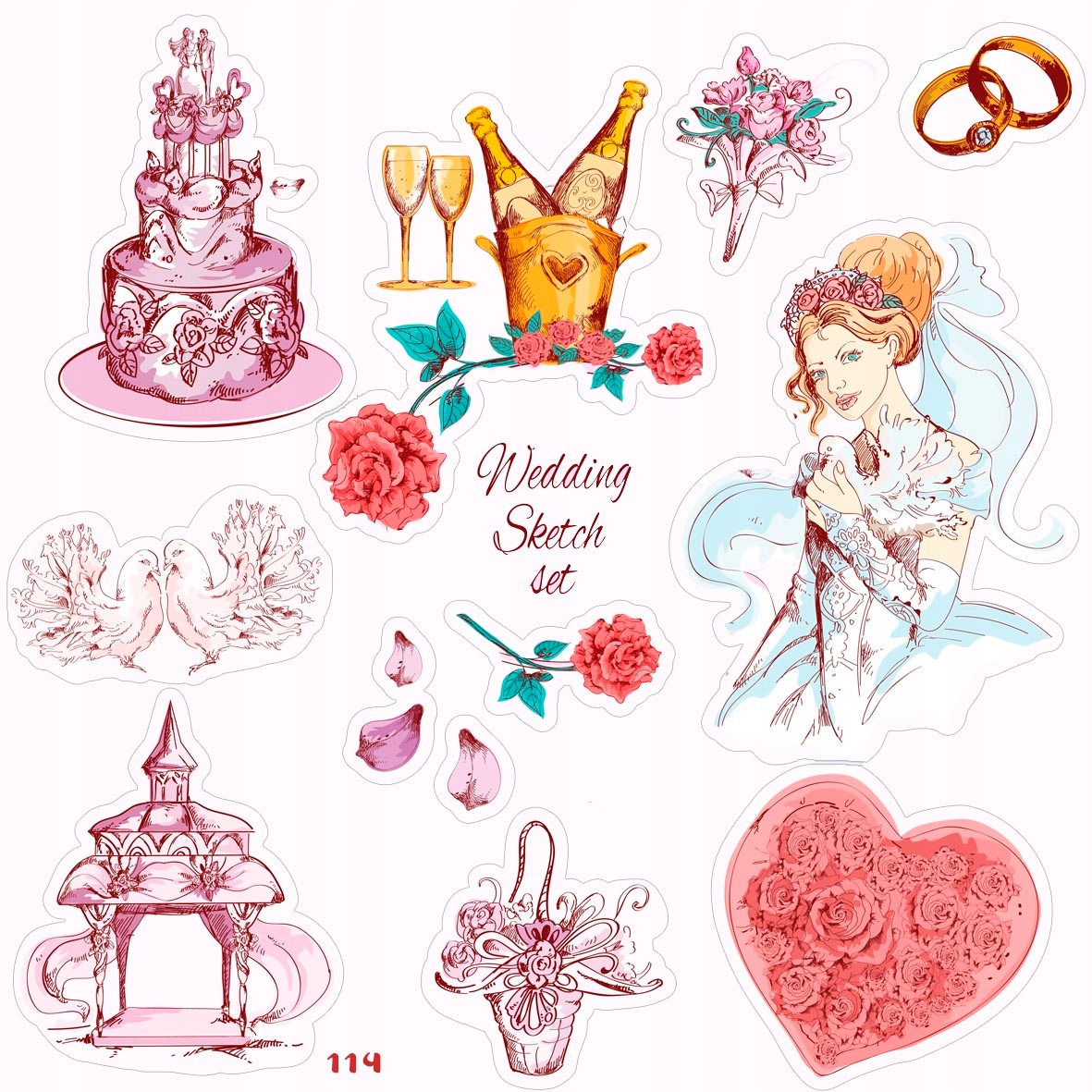 Naklejki ślubne do KSIĘGI GOŚCI ŚLUB wesele 114 Marka OlechkaCreation