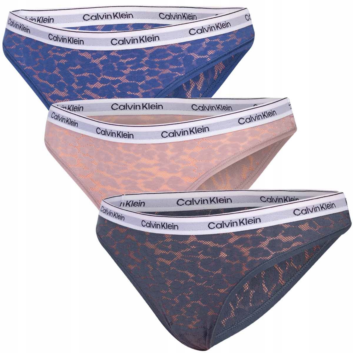 Calvin Klein Brazilské Kalhotky Dámské Kalhotky 3PK Tmavě Modré/béžové/zelené vel. S