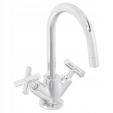 Bateria umywalkowa stojąca Nosu srebrny