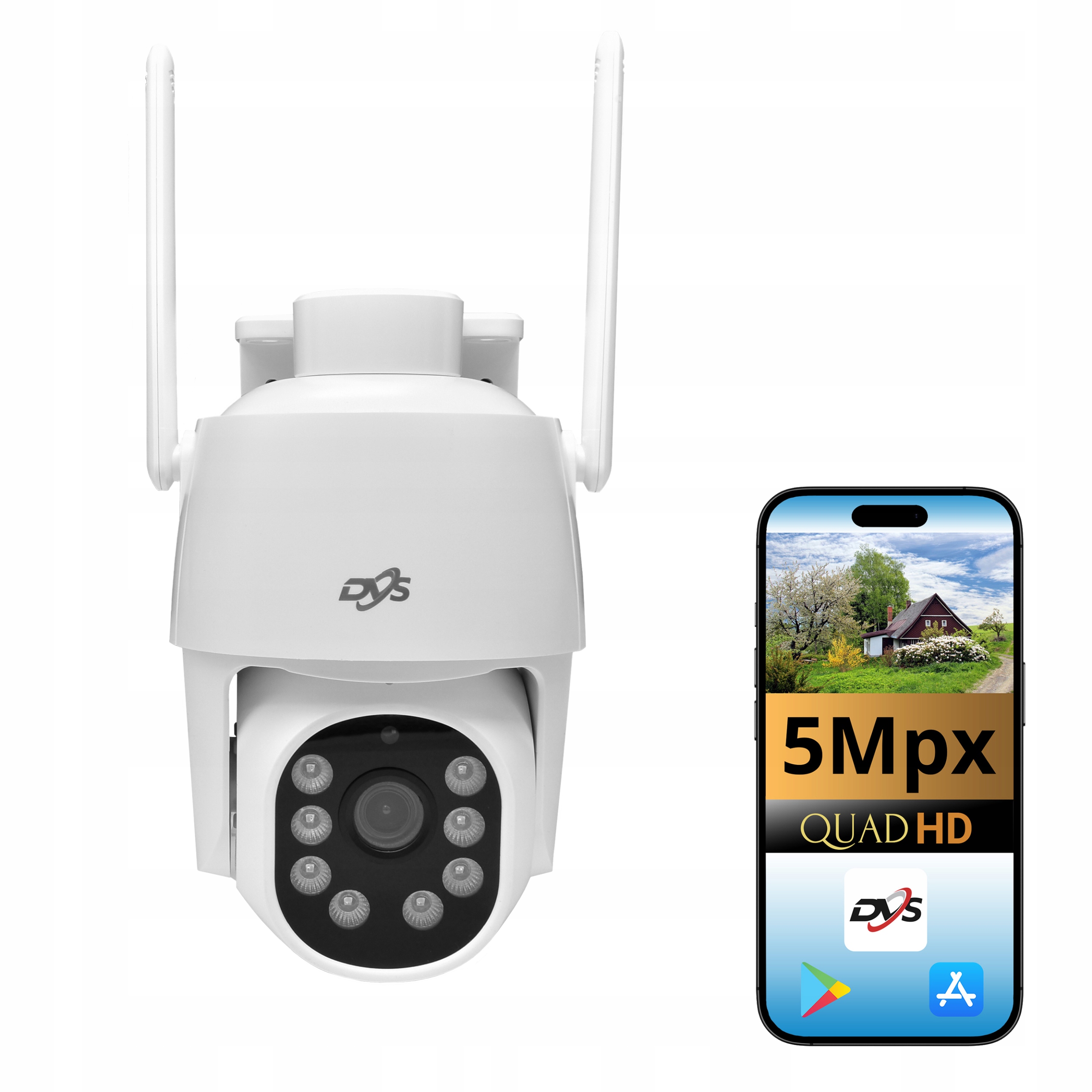 Bezdrátová Wifi Kamera Otočná 5Mpx Qhd 4xZOOM Obousměrné Audio