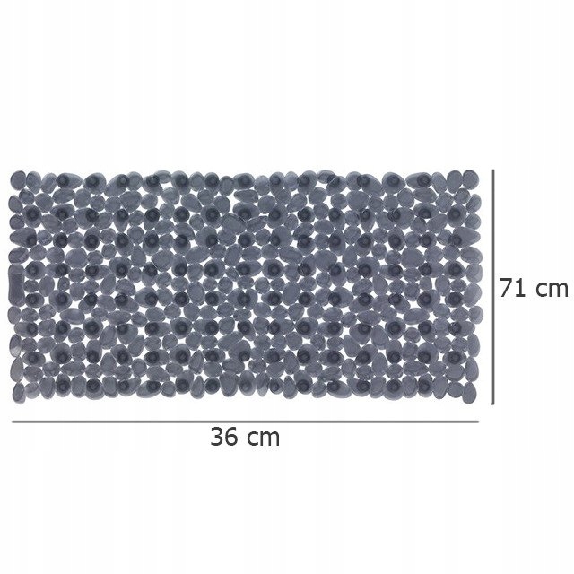 ANTYPOŚLIZGOWA MATA DO WANNY 71x36 cm SZARA WENKO Grubość 10 mm