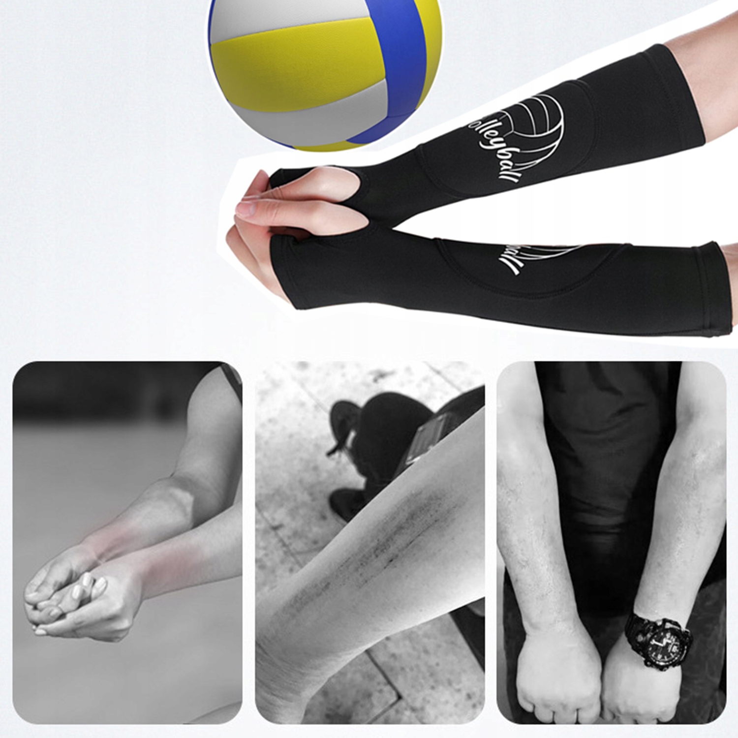 RĘKAWKI SIATKARSKIE ARM OCHRONA PRZEDRAMION SPORTOWE R. L/XL 26-32cm Kod producenta Rękawy-czarne-L/XL