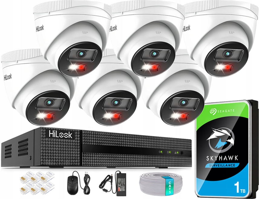 Sada na monitorovanie Ip 6 kamier 6 Mpx HiLook IPCAM-T6-30DL Aplikácia Detekcia