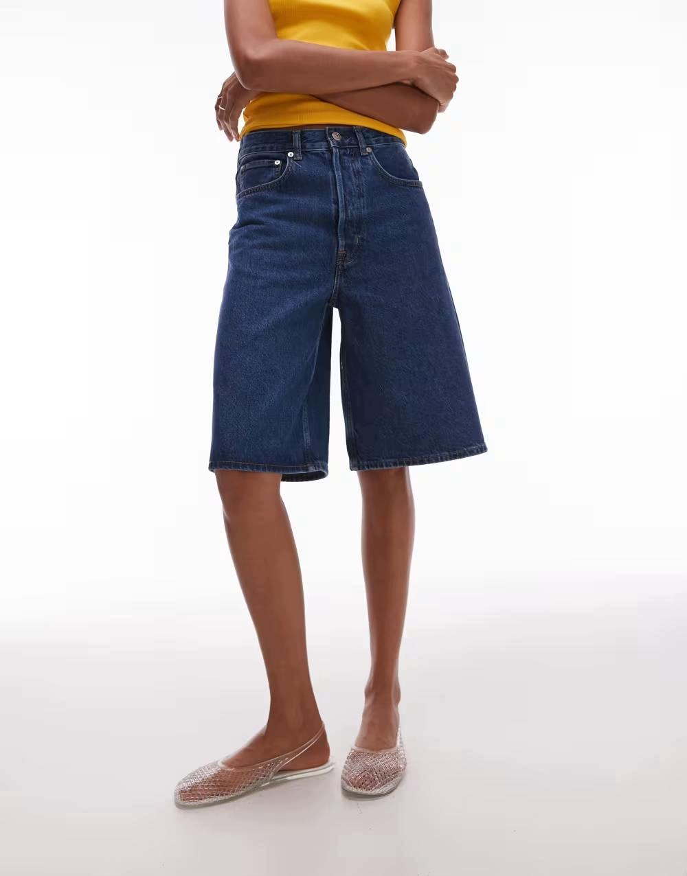 Arket Krátké Kraťasy Jeans Kapsy Knoflíky B25__W30/L