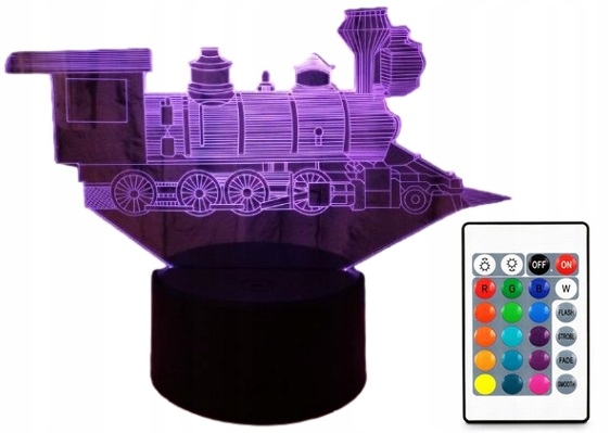 

Lampa 3D Led Usb Pociąg Lampka Nocna