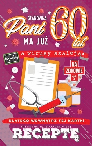 

Kartka na 60 urodziny z receptą dla Kobiety JCX52