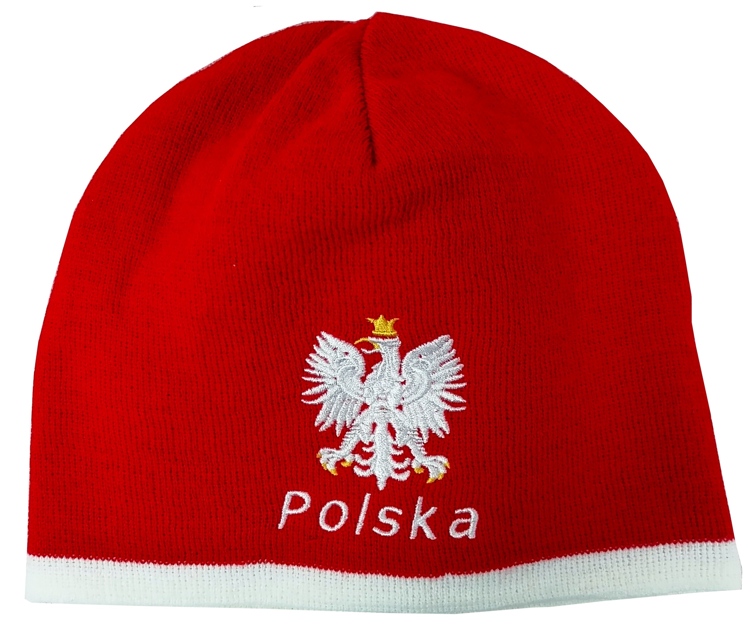 Czapka zimowa zimówka kibica Polska :: cienki splot :: wzór C12