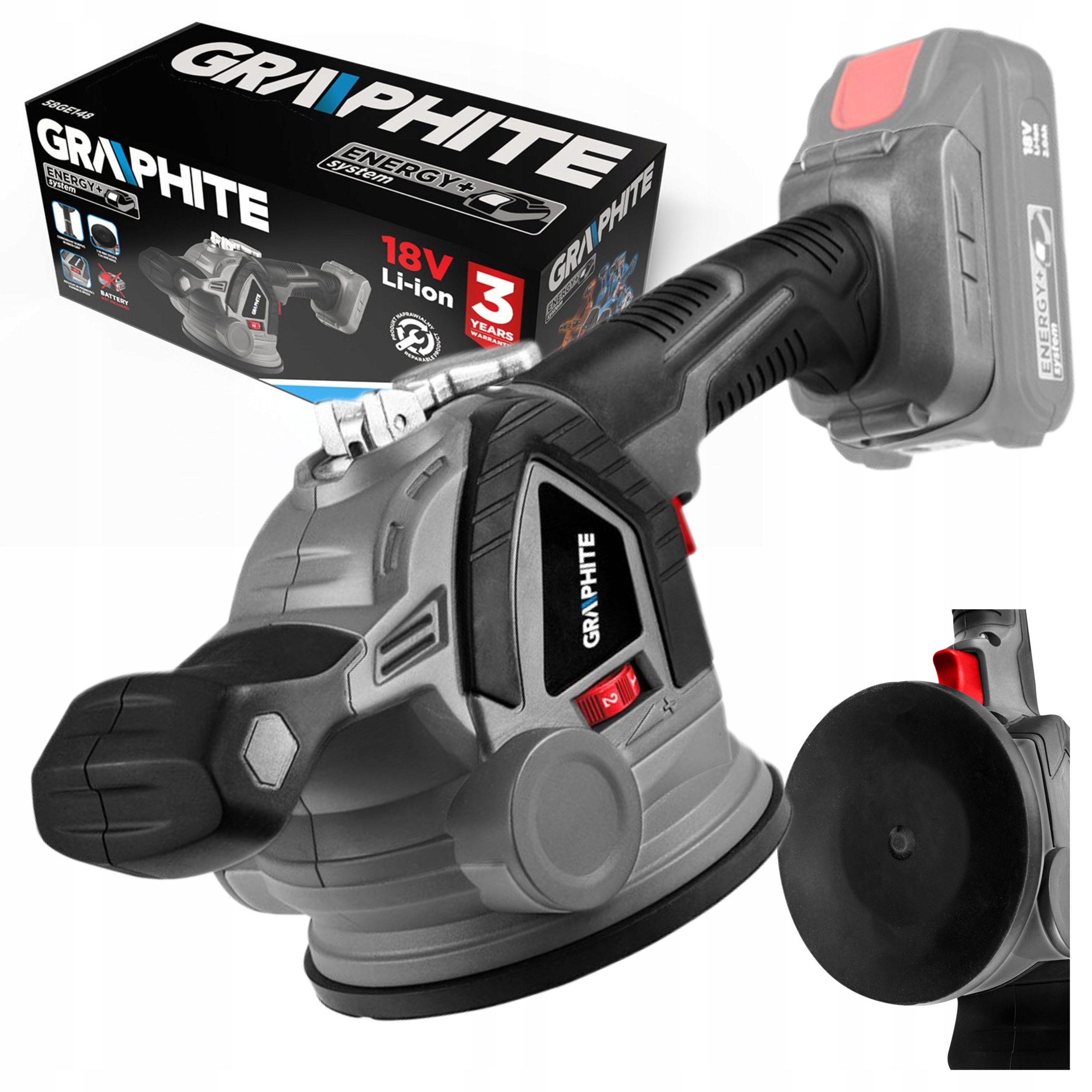 Přísavka Pro Akumulátorové Desky Energy+ 18V do 50 kg Graphite 58GE148