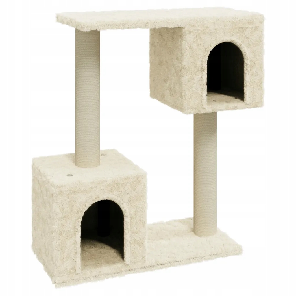Levně vidaXL Škrabadlo pro kočky se sisalovými sloupky, krémové, 60 cm