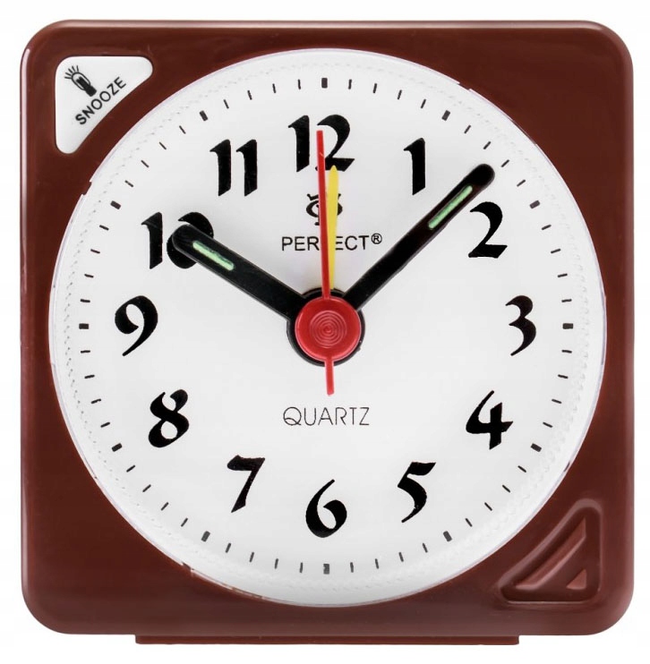 Wskazówkowy Budzik PERFECT Mały 5,7cm Brązowy