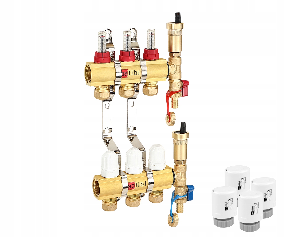 Rozdeľovač 3 Podlahového Vykurovania Pohony