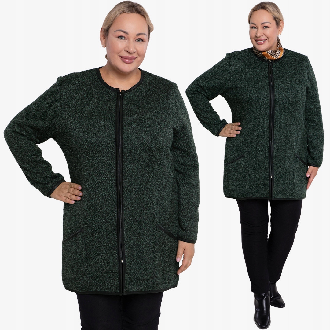 Zeleno-černý svetr plus size velikost 52