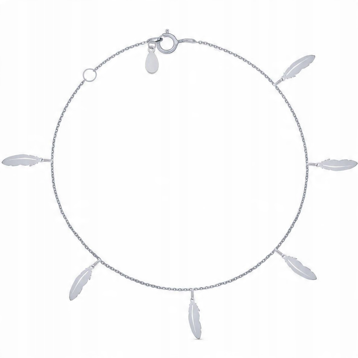 

Srebrna rodowana bransoletka 925 Choker piórko
