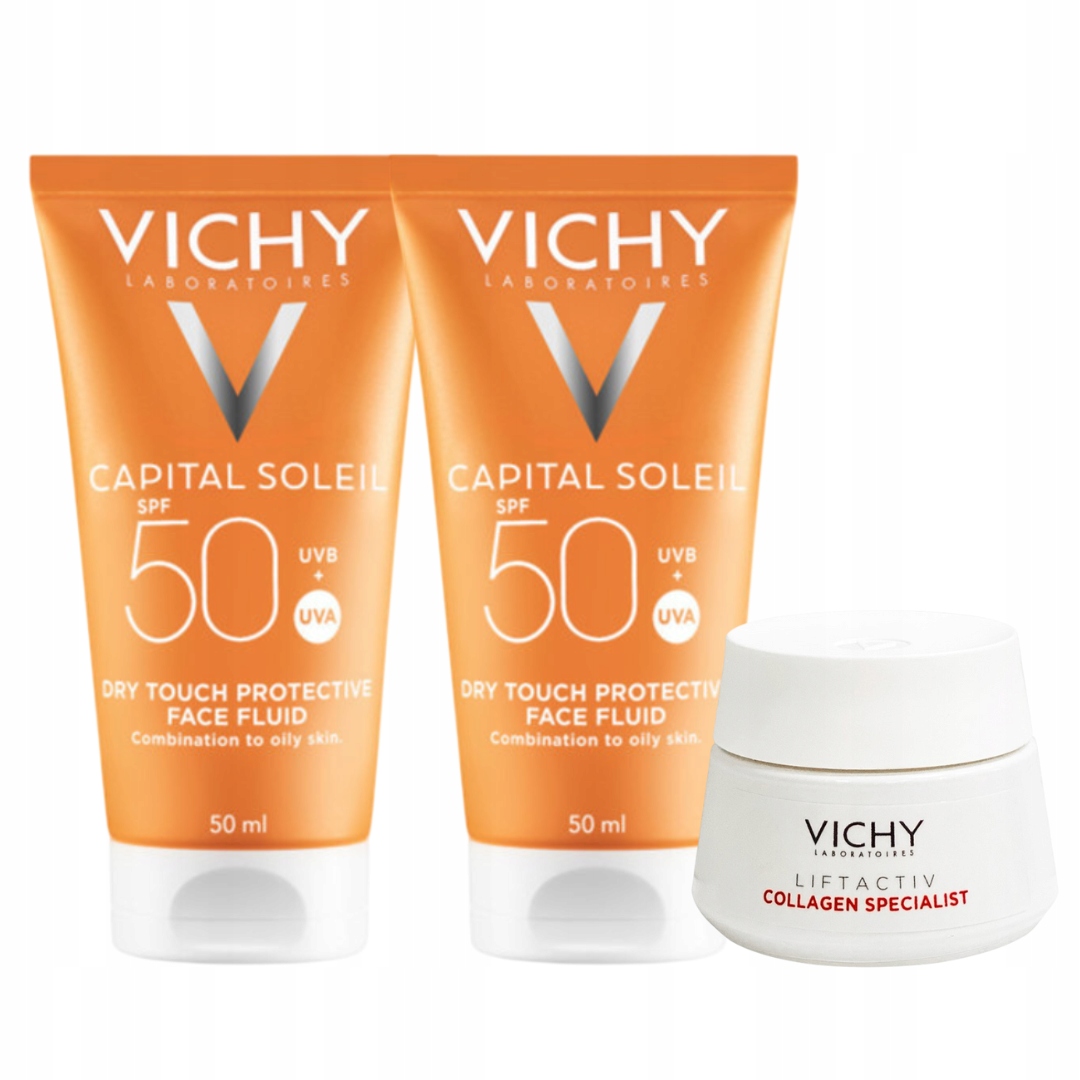 Vichy Zestaw Capital Soleil Matujący Krem Do Twarzy Spf 50, 50 ml 2PAK