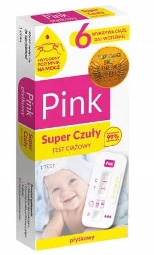 

Test ciążowy Pink Czuły płytkowy 1sz