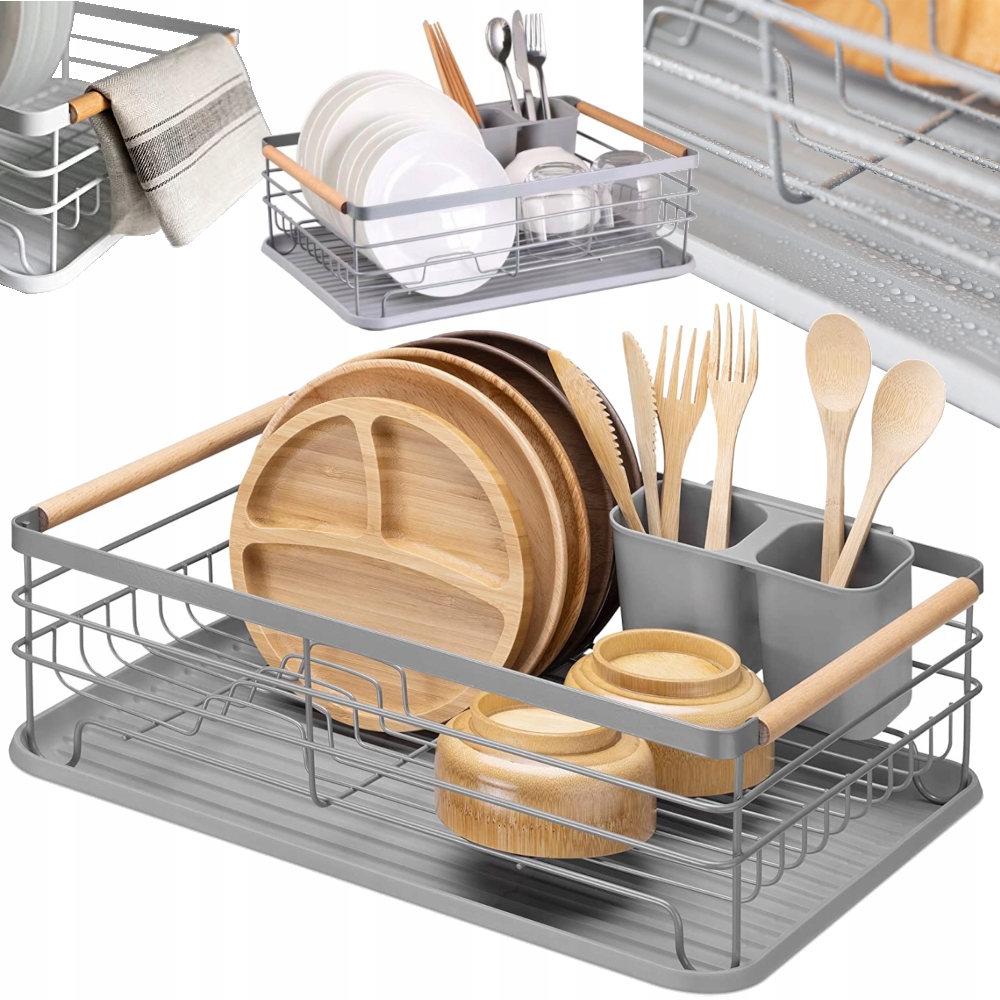 

Suszarka Do Naczyń Czarna Stojąca Ociekacz Z Tacką