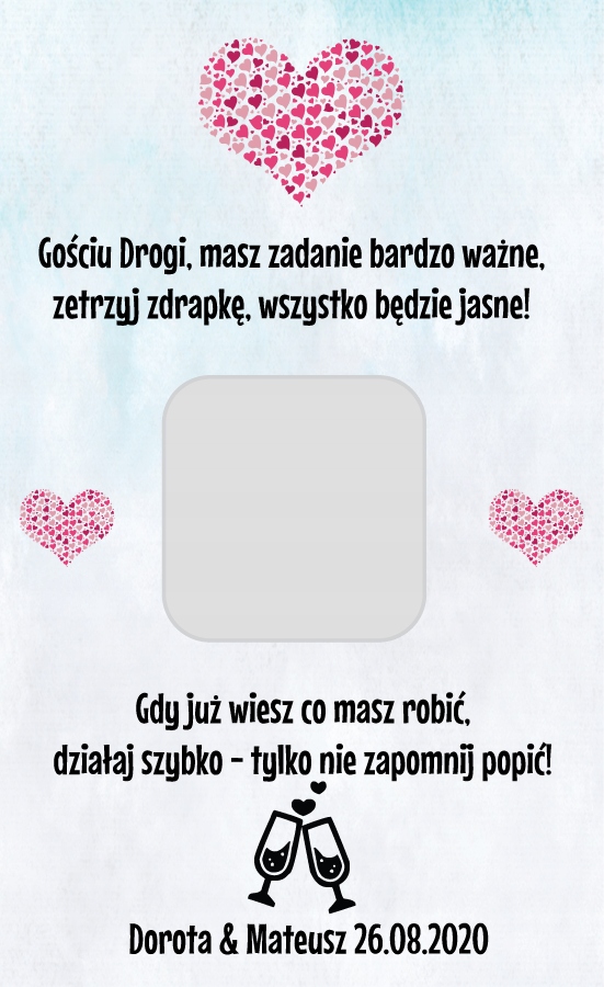 

Zdrapki zadania zabawa gra Wesele śmieszne gości