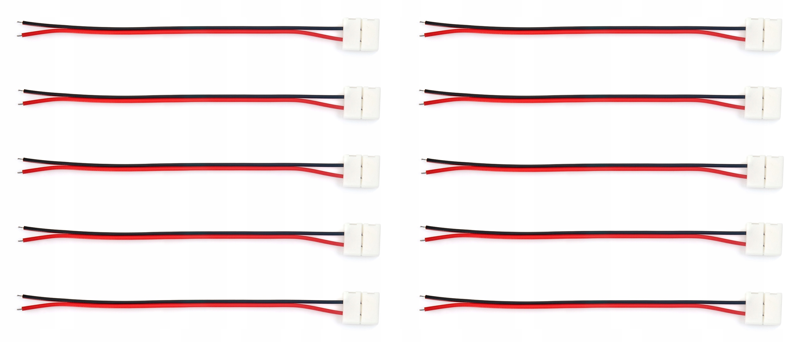 ZŁĄCZKA CN-02: TAŚMA LED 10MM KLIPS-PRZEWÓD 10szt