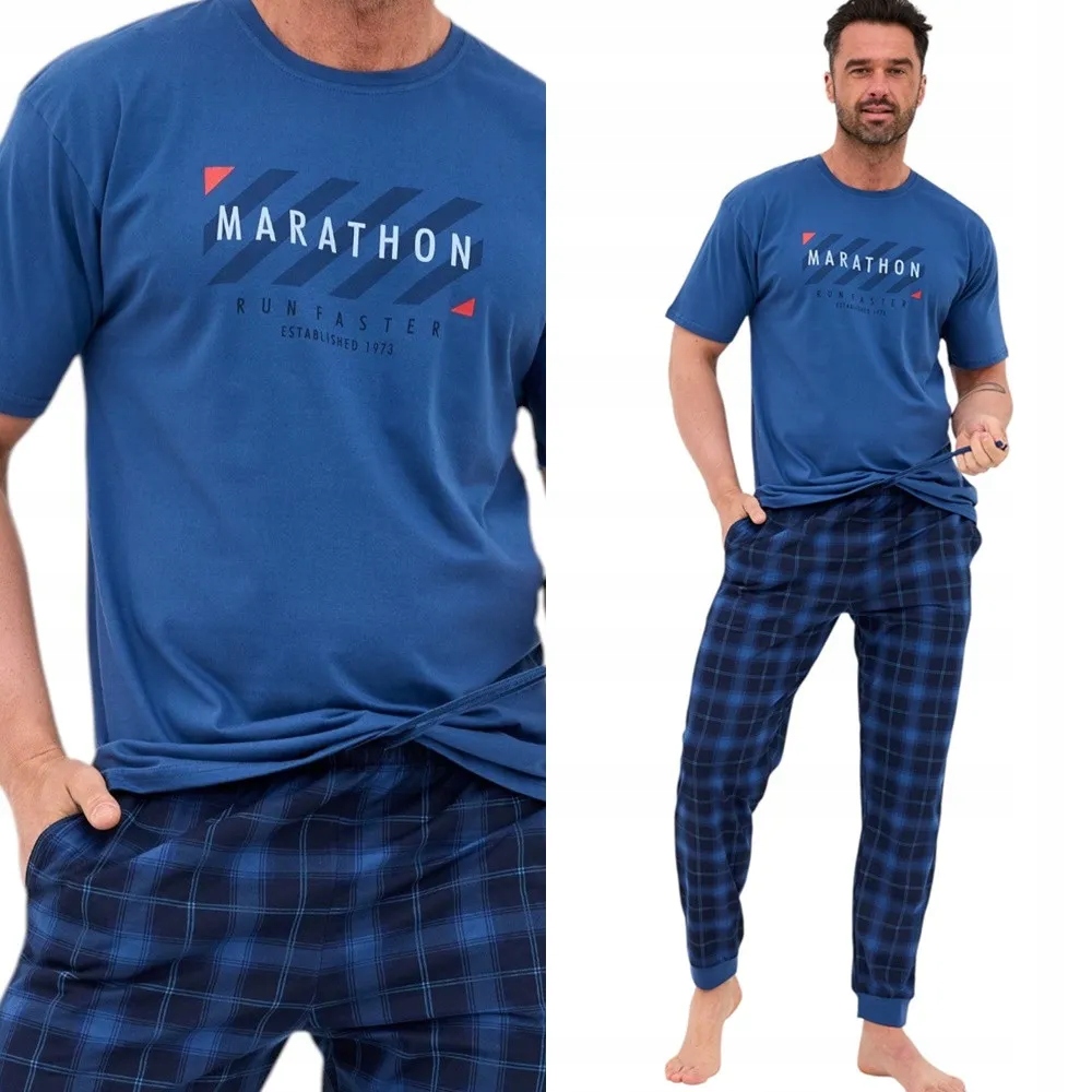 Pánské pyžamo Cornette 462 Marathon 2 XL 50 Tmavě modrá