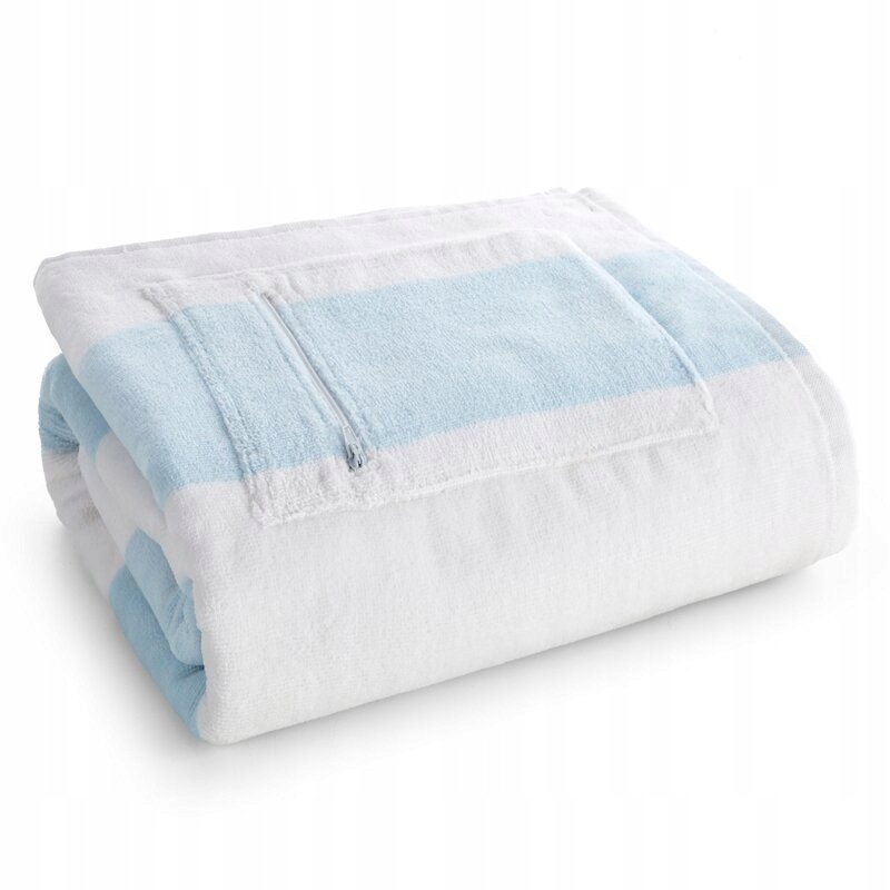 Plážový ručník 90x170 Lagun modrý s kapsou na zip 380 g/m2