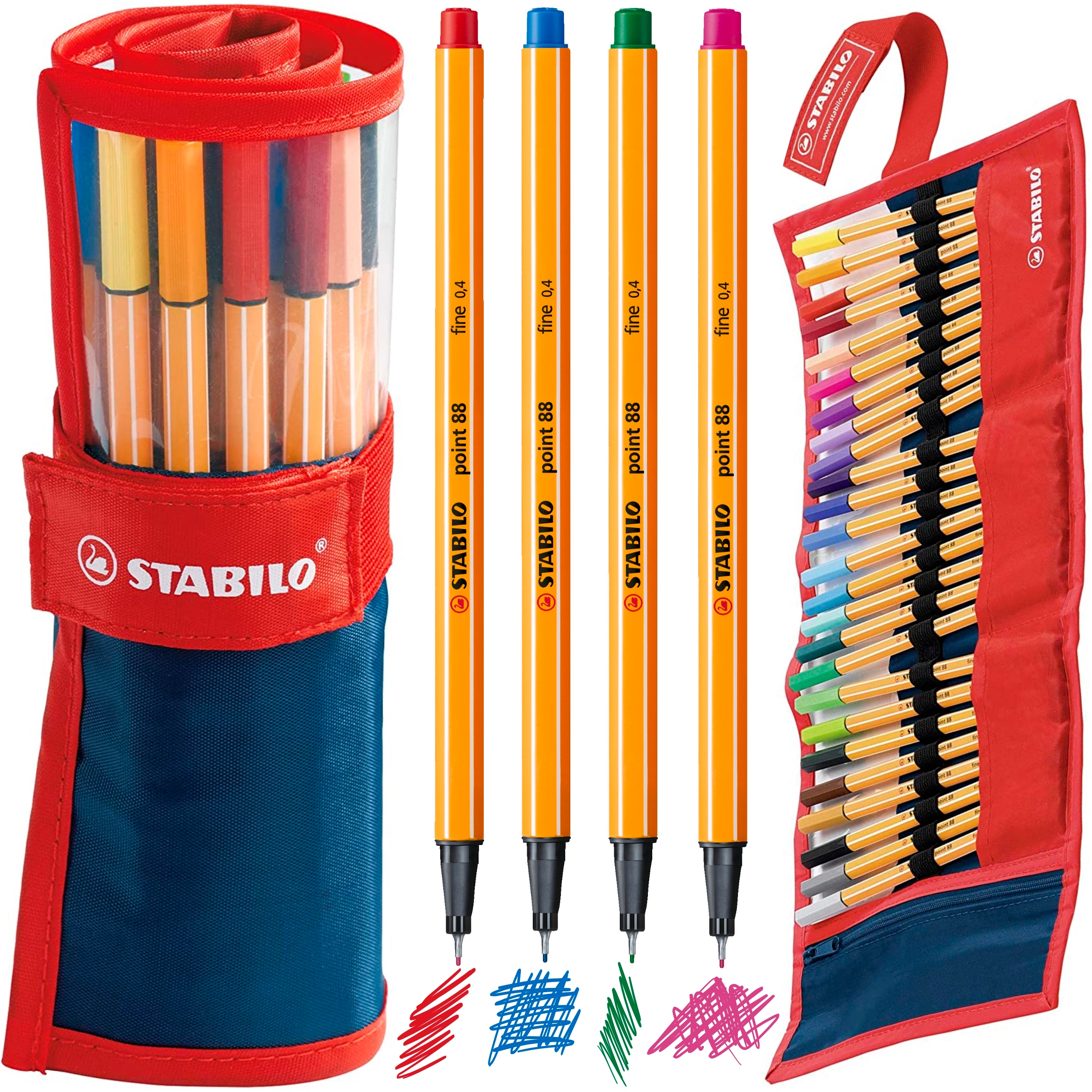 Cienkopisy Stabilo Point 88 piórnik etui 25 kol