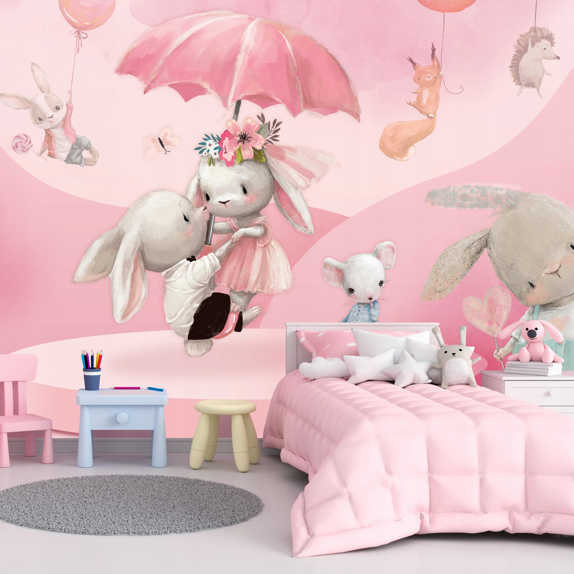 

Fototapeta pokój dziecięcy 400x280 Tapeta różowa