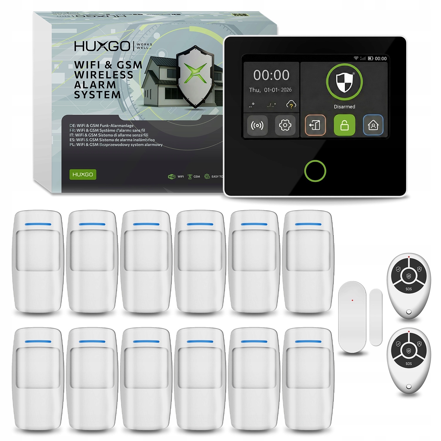 Bezdrôtový alarm WiFi Gsm 4G s aplikáciou Tuya, Huxgo HXA502 4G B